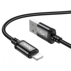 Data Cable Hoco X89 Wind USB to Lightning 2.4A Black 1m Braided