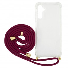 Case Ancus Crossbody for Samsung A14 A146B A145F with Bordeaux Strap