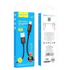Data Cable Hoco X89 Wind USB to USB-C 3A Black 1m Braided