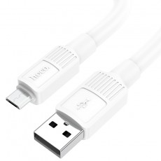 Data Cable Hoco X84 Solid USB to Micro USB 2.4A White 1m Extra Durability