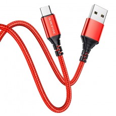 Data Cable Borofone BX54 Ultra Bright USB to Micro USB 2.4A Red 1m Braided