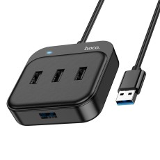 Hub USB Hoco HB31 Easy 4-in-1 with 1 χ USB3.0 and 3 x USB2.0 1.2m Black