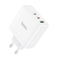 Travel Charger Hoco N30 Glory Fast Charging PD65W QC3.0 with 2xUSB-C and 1xUSB 5V/3A GaN Tech. The Hoco N30 Glory Travel Charger is a high-performance charger featuring GaN technology, allowing you to charge your devices at lightning-fast speeds. With PD