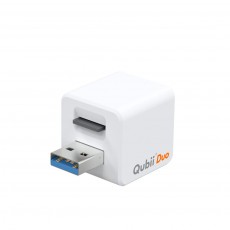 Auto-Backup Adaptor Qubii Duo USB Compatible with Android and iOS for Archives, Contacts and Social Media White