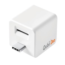 Auto-Backup Adaptor Qubii Duo USB-C Compatible with Android and iOS for Archives, Contacts and Social Media White