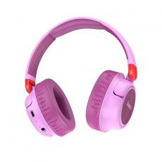 Wireless Stereo Headphone Hoco W43 Adventure V5.2 250mAh with Micro SD, AUX port and Control Buttons Purple