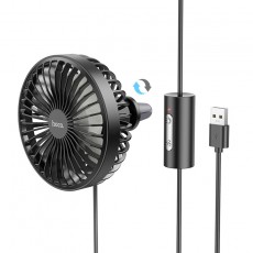 Car Fan Hoco ZP2 Wind for Air Outlet and Dashboard USB 5W 3-Speed Wind Power 360° and Ward Light Black
