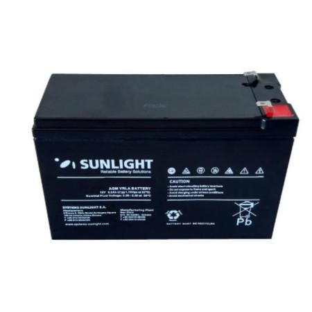 Sunlight VRLA AGM (12V 12Ah) 3.45kg 151mm x 95mm x 94mm