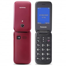 Panasonic KX-TU400EXR Red 2.4" MicroSD, Bluetooth, Camera with Large Buttons and SOS Button