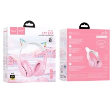 Wireless Headphone Stereo Hoco W42 Cat Ears 400mAh with Micro SD and AUX Cherry Blossom
