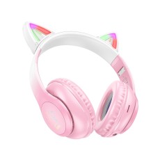Wireless Headphone Stereo Hoco W42 Cat Ears 400mAh with Micro SD and AUX Cherry Blossom