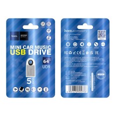 Flash Drive Hoco UD9 Insightful 64GB USB 2.0 Mini Size Ασημί