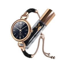 Maxcom Smartwatch FW51 Crystal V.4.0 1.09" 130mAh with Crystal band Black and Gold + Gift Vial with Obsidian