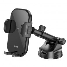 Car Mount Hoco HW5 Journey Black with Fast Wireless Charger up to 15W Black 4.5"-7"