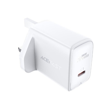 Travel Charger Acefast A4 Fast Charging USB-C PD20W White with UK Plug