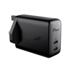 Travel Charger Acefast A12 Fast Charging 2χUSB-C PD40W Black with UK Plug
