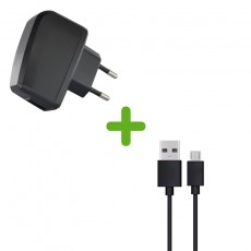 Travel Charger USB 5V 500 mAh Bulk + Data Cable Ancus USB AM to Micro USB B Black 20 cm