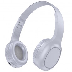 Wireless Stereo Headphone Hoco W46 Charm V5.3 200mAh AUX port Light Blue Gray