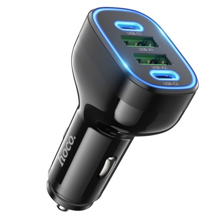 Car Charger Hoco NZ11 Guide 2 x USB-C 36W and 2 x USB 18W Black