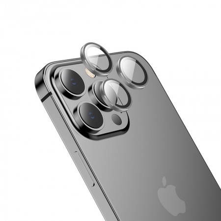 Camera Frame Film Hoco 3D Metal V12 Plus for Apple iPhone 15 Pro / iPhone 15 Pro Max Space Grey