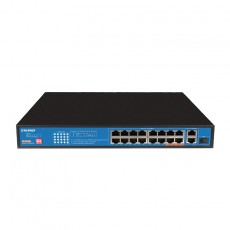 Ethernet Switch Ewind EW-S1619CF-AP 16x10/100Mbps + 2x100M RJ45+1x100/1000Mbps PoE with Gigabit SFP Uplink