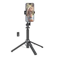 Four-Leg Holder and Selfie Stick Hoco K21 Stream for Devices 4.5"-7.0" 55mAh Height 1.37m with Remote Control Black