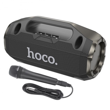 Wireless Speaker Hoco HA3 Drum TWS BT 5.0 4000mAh 2x10W with USB Micro SD and Wired Mic Black