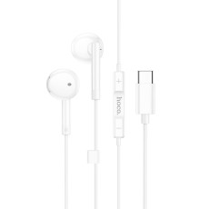 Hands Free Hoco M95 Earphones Stereo USB-C Compatible with All USB-C Devices White 1.2m