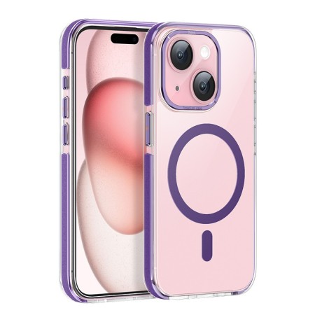 Case Hoco Magnetic Premium Series Anti-Drop Magnetic Mag-charge for Apple iPhone 15 Transparent Purple