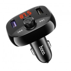 Bluetooth FM Transmitter Hoco DE2 USB QC3.0 18W+USB 12W+USB-C PD20W + Micro SD v5.0 Black