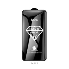 Tempered Glass Hoco Premium Series A35 120CC Large Arc Dustproof 0.4mm 2.5D Anti-Fall for Apple iPhone 15