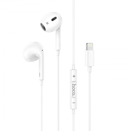 Hands Free Hoco M1 Max Original Crystal Earphones v5.0 Lightning White 1.2m With automatic Bluetooth connection