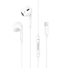Hands Free Hoco M1 Max Original Crystal Earphones v5.0 Lightning White 1.2m With automatic Bluetooth connection