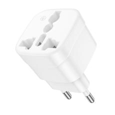 Hoco DC60 Universal Adapter (UK, 3C 3Plug, 3C 2Plug, US Plug) in European White