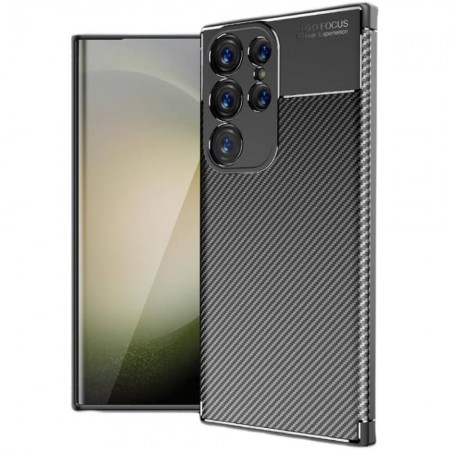 Case Ancus AutoFocus Carbon Fiber για Samsung SM-S928 Galaxy S24 Ultra 5G Black