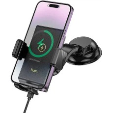 Car Mount Air Outlet Hoco HW22 Precious with Wireless Fast Charger up to 15W USB Black 4.5"-7"