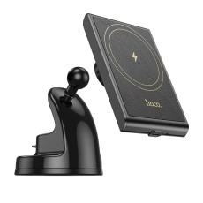 Car Mount Hoco HW20 Precious with Magnetic Wireless Fast Charger up to 15W USB Black 4.5"-7"