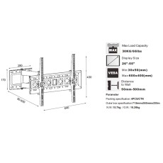TV Stand Noozy CP511 for 26'' - 55''  VESA from 30x50mm  to 600x400mm Maximum weight capacity 30kg