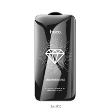 Tempered Glass Hoco Premium Series A37 120CC Large Arc Edges Dustproof 0.4mm 3D Anti-Static for Apple iPhone 15