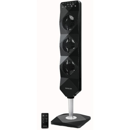 Pedestal Fan Sencor SFN 5040BL 90W Ultra-thin with 3 Fans and 3 Speeds 3 Operating Modes and Timer Black