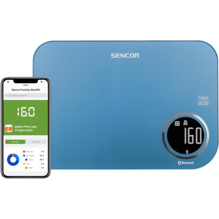 Kitchen Scale 5Kg Sencor SKS 7072BL LCD Screen and Bluetooth Connectivity to Mobile App Blue
