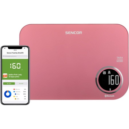 Kitchen Scale 5Kg Sencor SKS 7074RD LCD Screen and Bluetooth Connectivity to Mobile App Red