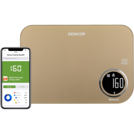 Kitchen Scale 5Kg Sencor SKS 7070GG LCD Screen and Bluetooth Connectivity to Mobile App Champagne
