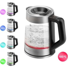 Electric Kettle 1.7lt with Temperature Selection 2200W GlassSencor SWK 1795SS Silver