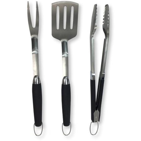 Grill Utensils Fieldmann FZG 9017 3 Pcs. with Fork, Spatula and Tongs from Stainless Steel and with Protective Handles
