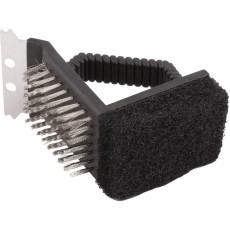 BBQ Cleaning Brush 3 in 1 with Scraper and Sponge 15cm Lamart LT5021 Black