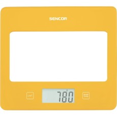 Kitchen Scale 5Kg LCD Screen UltraSlim Glass Sencor SKS 5036YL Yellow