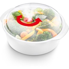 Plastic Food Container Suitable for Microwaves 1.2lt 22cm WAVE Lamart LT7015 White