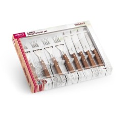 Cutlery Set with Wooden Handle STEAK Stainless Steel 8pcs Lamart LT2062 Brown
