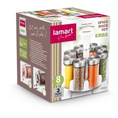 Glass Spice Jars on Rotating Base Lamart LT7017 8pcs